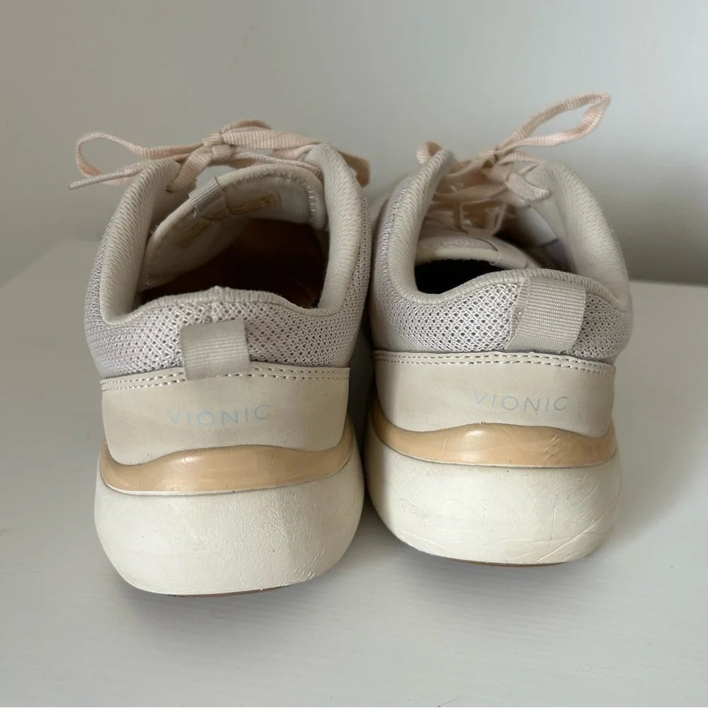 Vionic Mesh Lace-Up Sneakers Leyo Women’s 9 Iridescent Metallic Trainers Cream - Picture 5 of 8